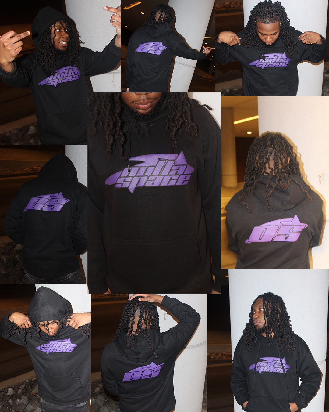 OS Puff Print Hoodie (Black)