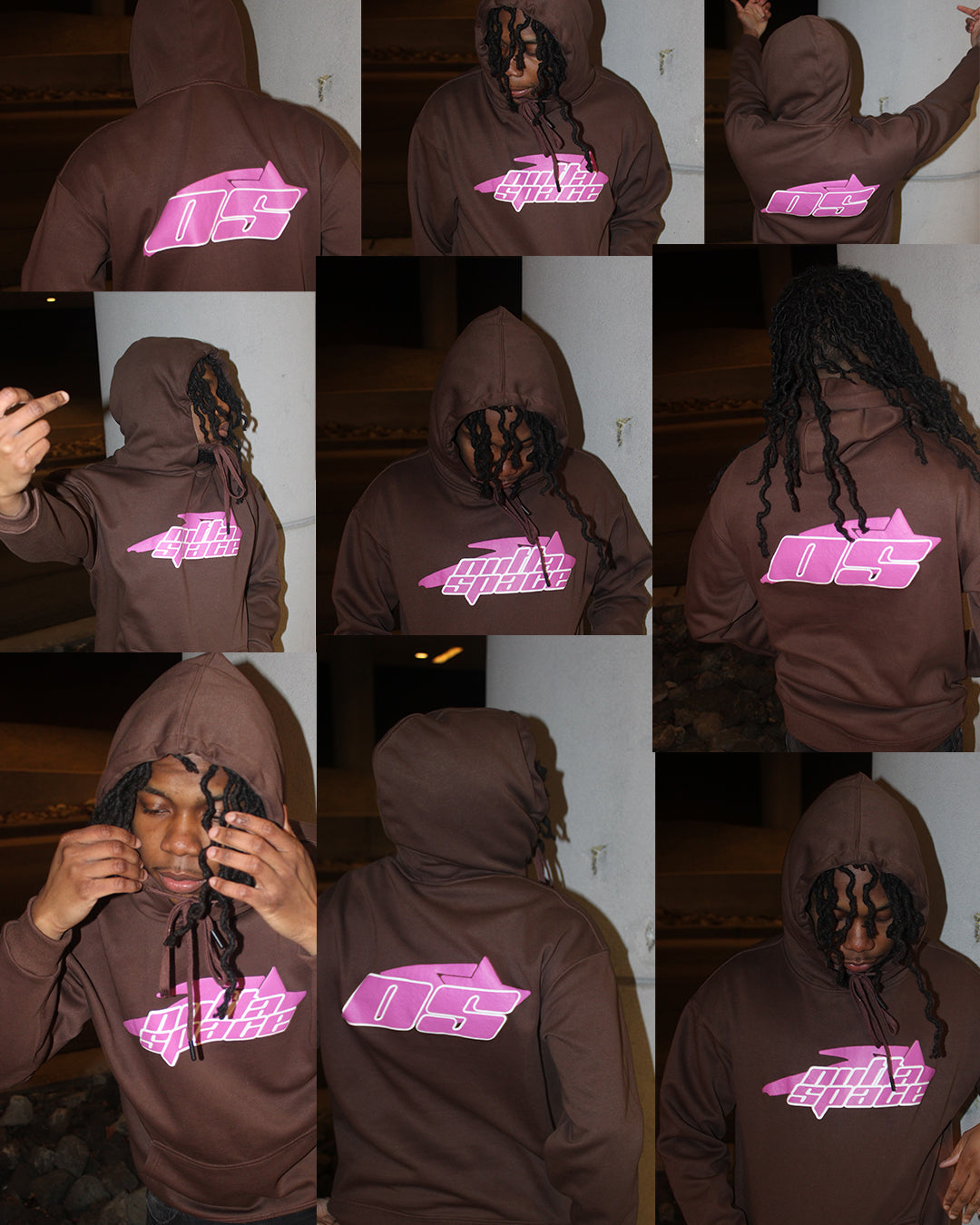 OS Puff Print Hoodie (Brown)